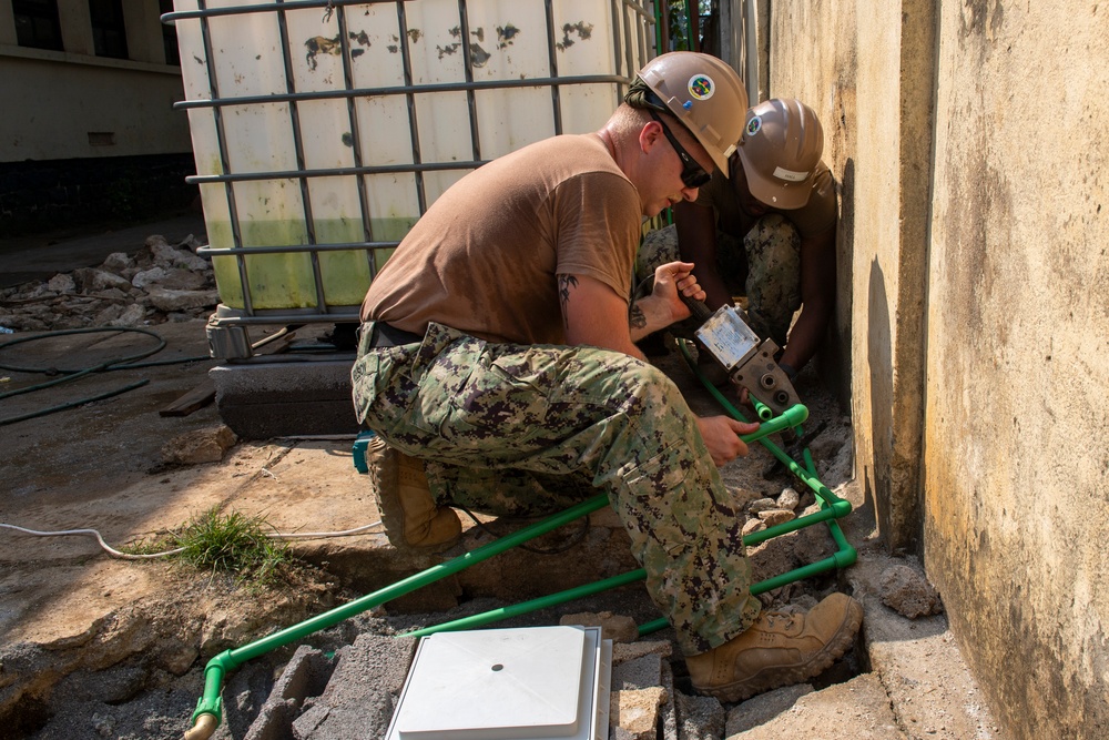 NMCB 1 Seabees São Tomé schoolhouse repair