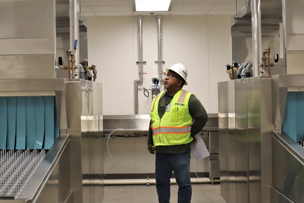 OICC MCM Inspects Dishwashing Equipment in the New Dining Facility on Camp Blaz