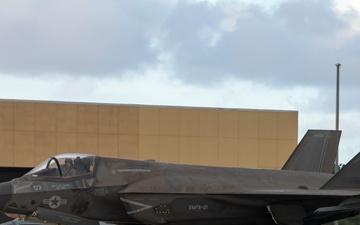 U.S. Marines load F-35B weaponry during Cope North 25