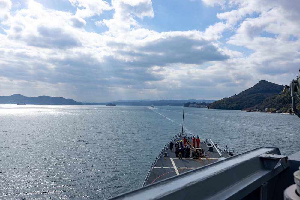 USS Ralph Johnson Departs Sasebo, Japan