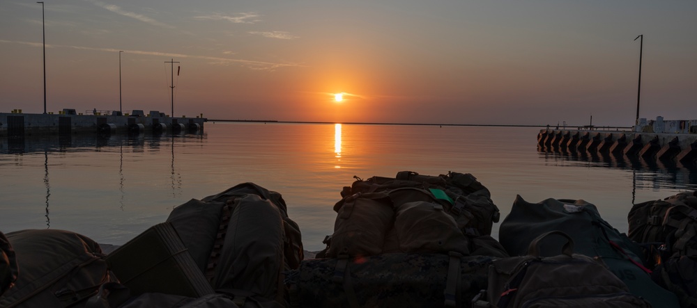 Marines with MWSS-272 prepare to leave port in the Bahamas