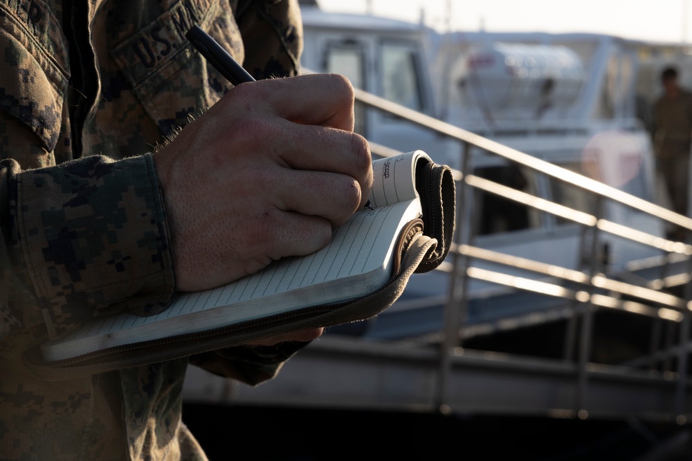 Marines with MWSS-272 prepare to leave port in the Bahamas