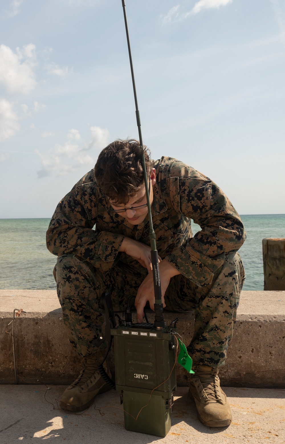 Marines with MWSS-272 prepare to leave port in the Bahamas