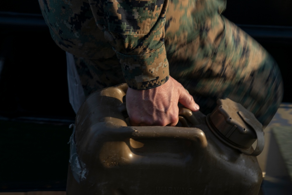 Marines with MWSS-272 prepare to leave port in the Bahamas