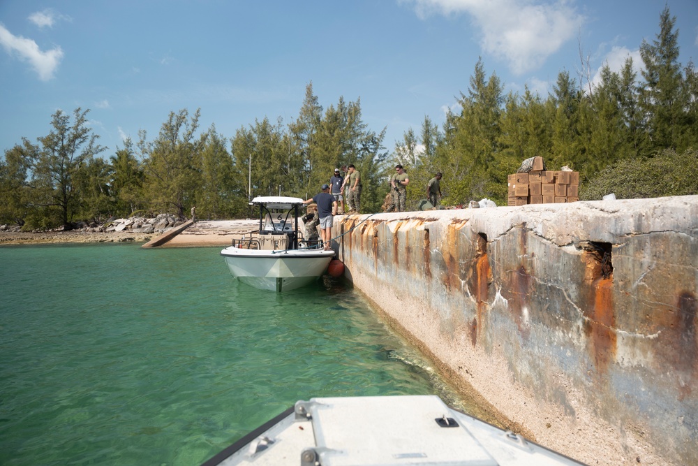 Marines with MWSS-272 prepare to leave port in the Bahamas