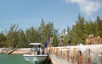 Marines with MWSS-272 prepare to leave port in the Bahamas