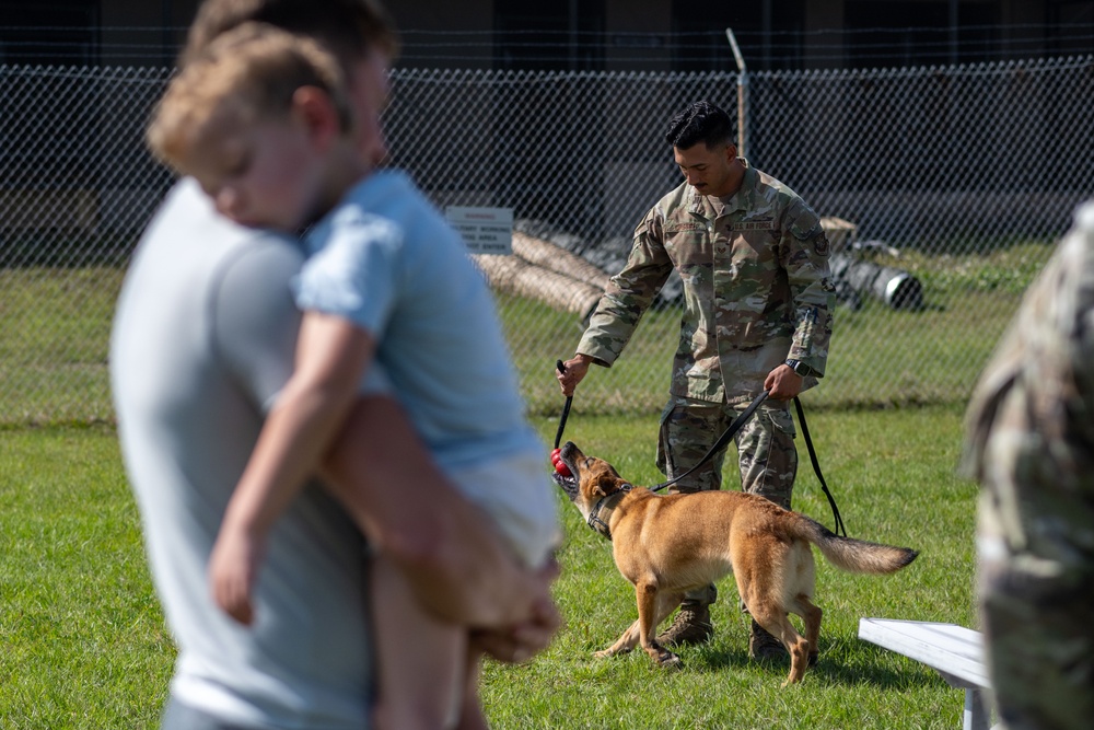 Tampa Bay Lightning player Cam Atkinson tours MacDill AFB
