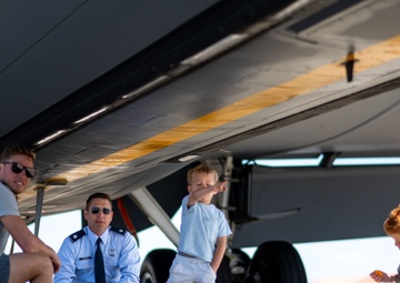 Tampa Bay Lightning player Cam Atkinson tours MacDill AFB