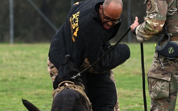 902nd Security Forces Squadron military working dog team visits local school