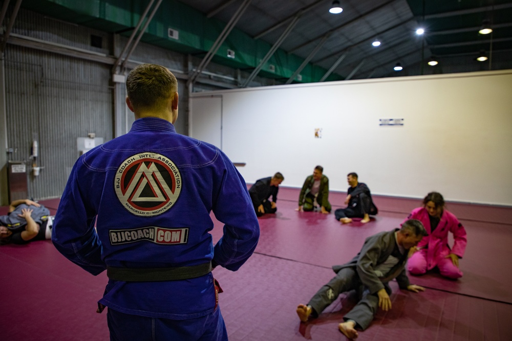 U.S. Soldier teaches BJJ on Camp Bondsteel