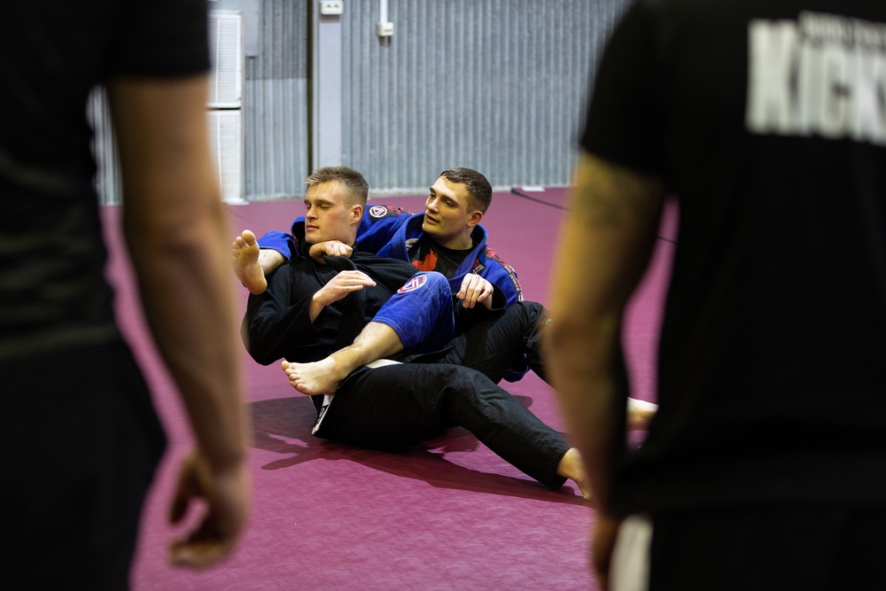 U.S. Soldier teaches BJJ on Camp Bondsteel