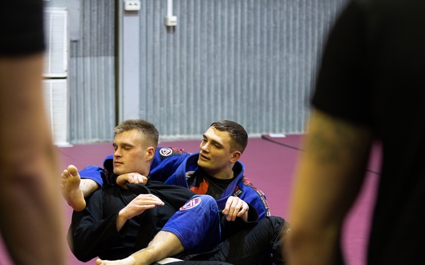 U.S. Soldier teaches BJJ on Camp Bondsteel