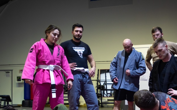 U.S. Soldier teaches BJJ on Camp Bondsteel