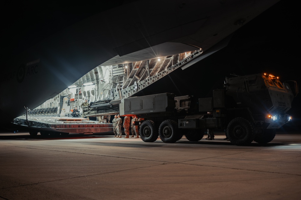 U.S. Marines rehearse HIMARS employment at MCAS Yuma with Royal Canadian Air Force