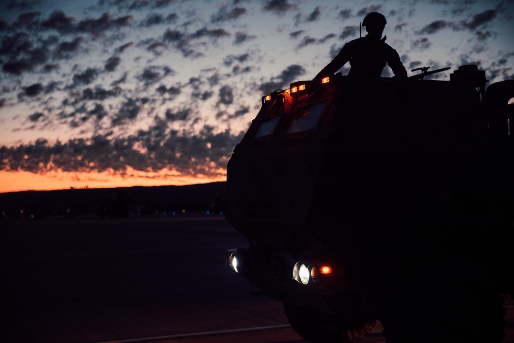 U.S. Marines rehearse HIMARS employment at MCAS Yuma with Royal Canadian Air Force