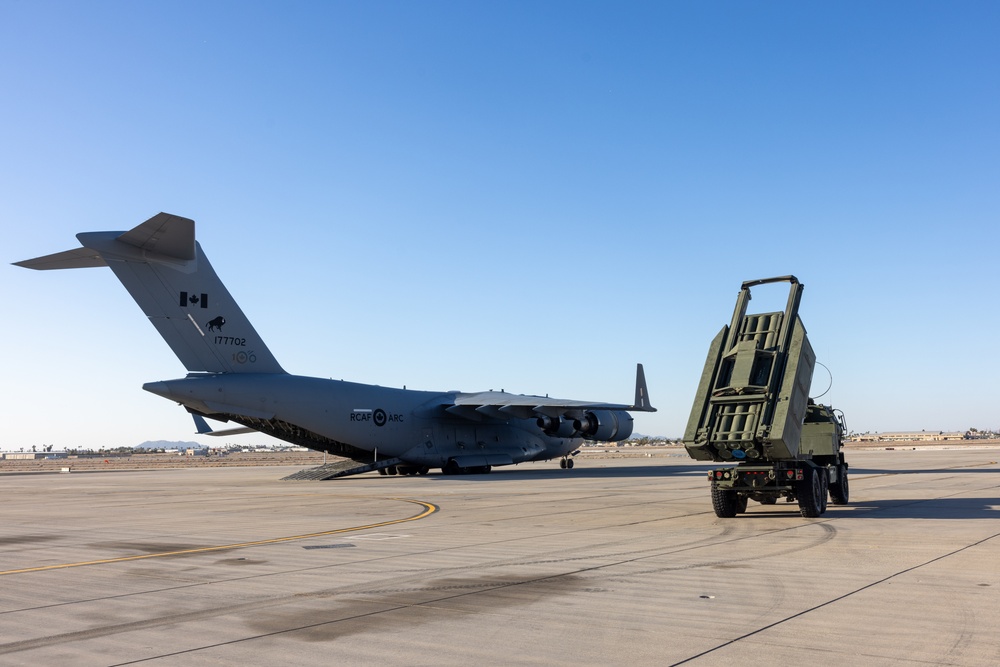 U.S. Marines rehearse HIMARS employment at MCAS Yuma with Royal Canadian Air Force