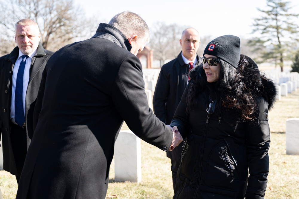 Slovakia’s Prime Minister Robert Fico Visits the Gravesite of Iwo Jima Flag Raiser U.S. Marine Corps Sgt. Michael Strank in Section 12