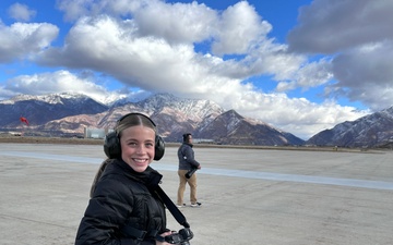 8th grade aspiring broadcast journalist visit the 419th Fighter Wing