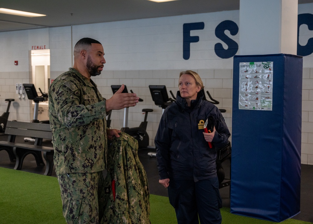 Royal Navy Rear Admiral Jude Terry Tours Recruit Training Command