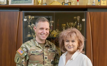 USAG Black Sea commander and mayor of MK pose for photo after meeting