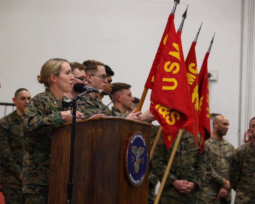 Bravo Company Marine receives Navy and Marine Corps Achievement Medal at MBW