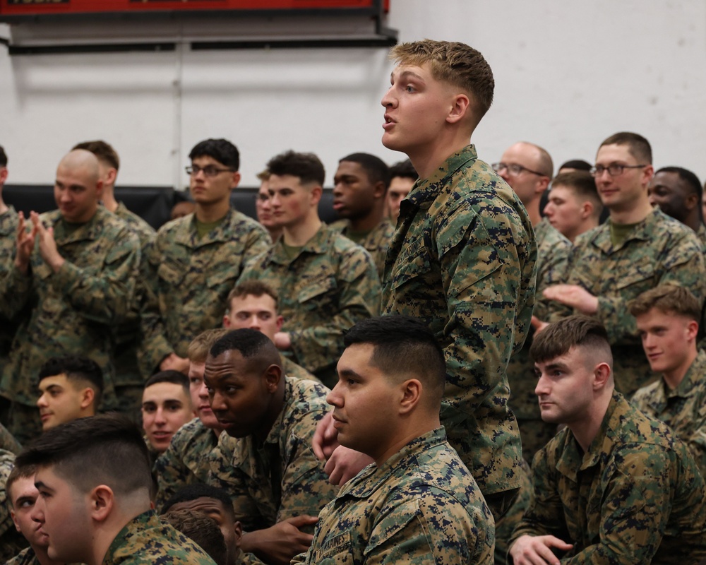 Bravo Company Marine receives Navy and Marine Corps Achievement Medal at MBW