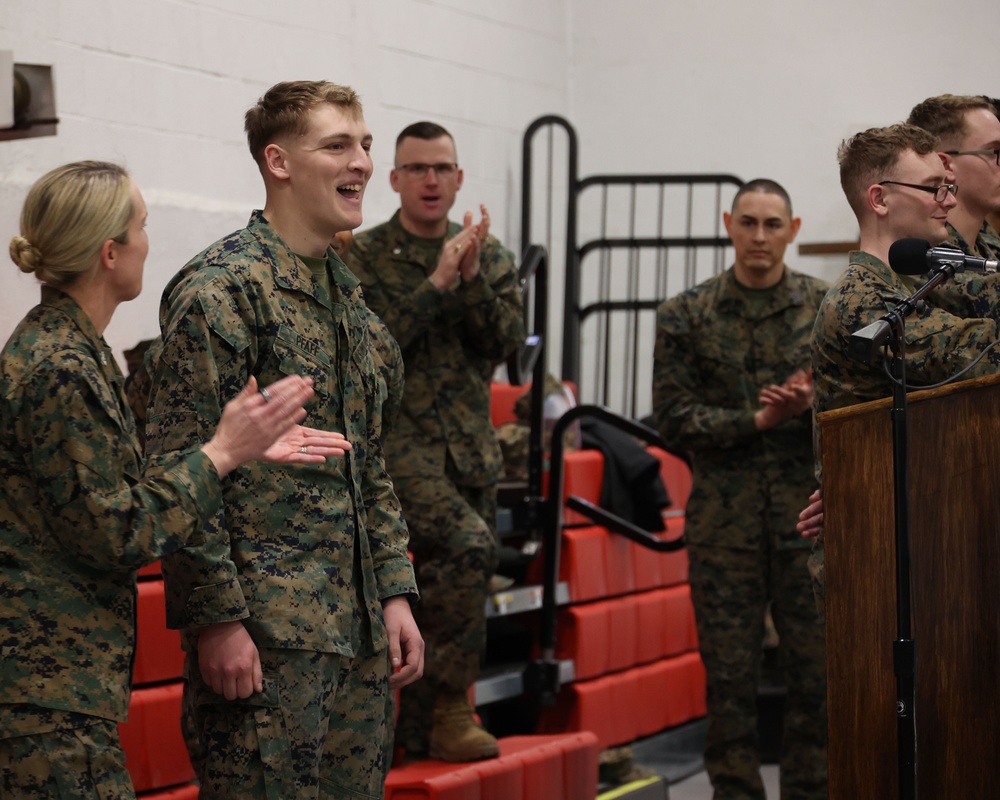 Bravo Company Marine receives Navy and Marine Corps Achievement Medal at MBW