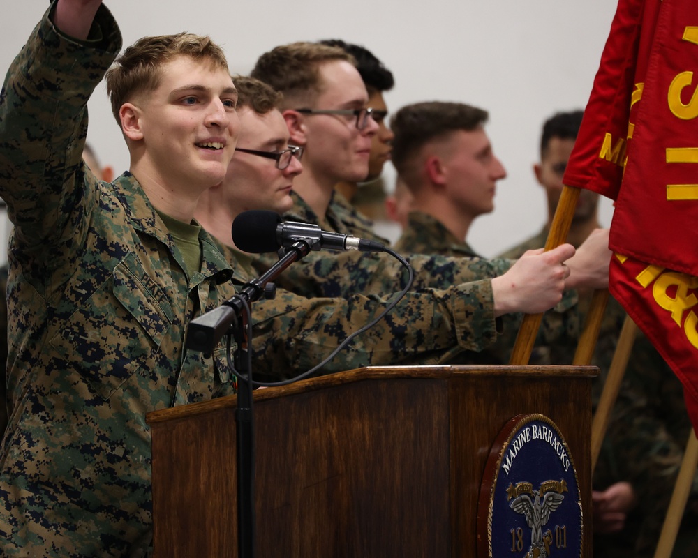 Bravo Company Marine receives Navy and Marine Corps Achievement Medal at MBW