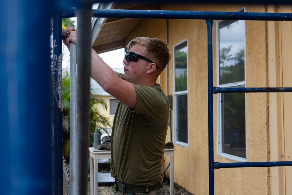 Marines with MWSS-272 undertake construction projects in the Bahamas