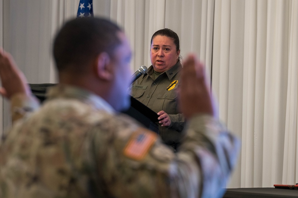 Guard Soldiers Deputized During Enlistment Ceremony