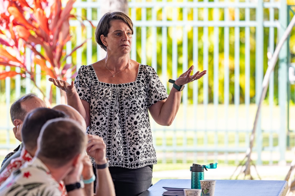 Army War College attend a morning discussion with Director Suzanne Puanani Vares-Lum