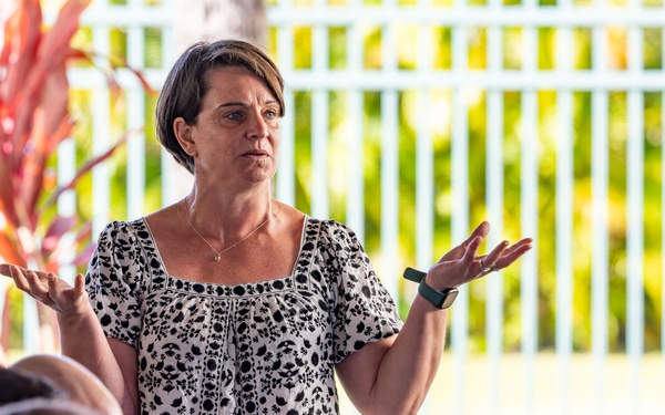 Army War College attend a morning discussion with Director Suzanne Puanani Vares-Lum