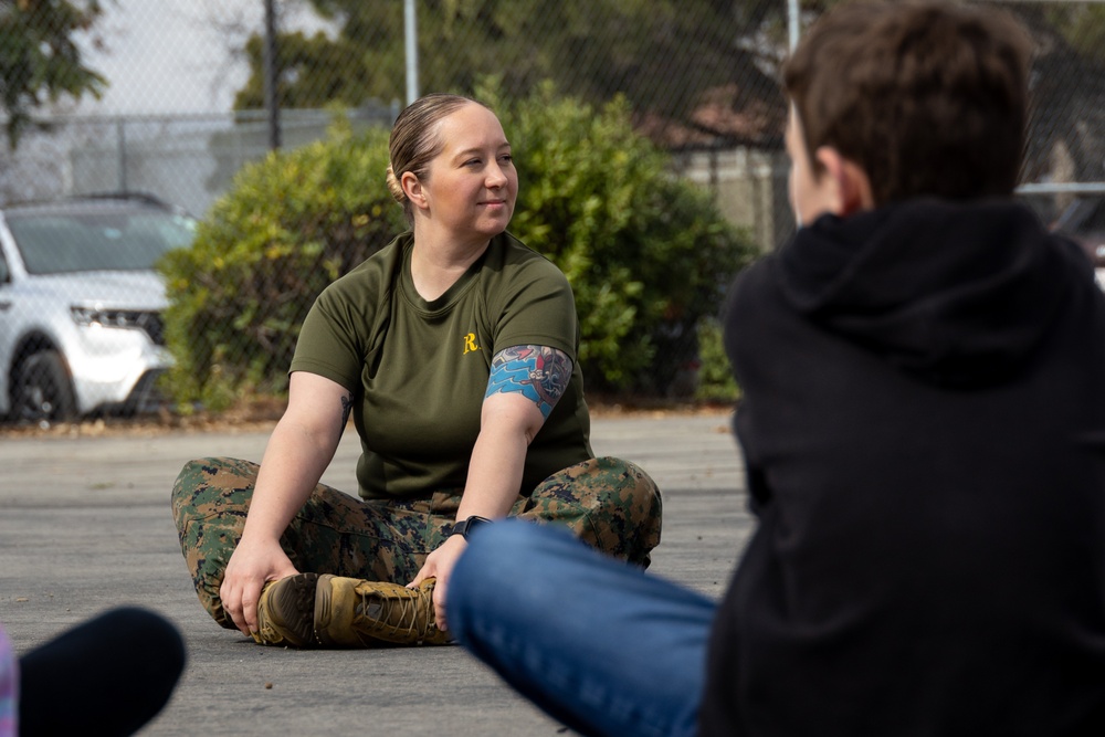 3rd MAW Marines conduct boot camp recess at Doris Miller Elementary