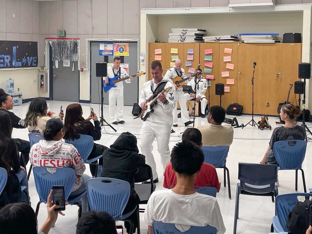 US Pacific Fleet Band performs a concert for students Honoka'a High School