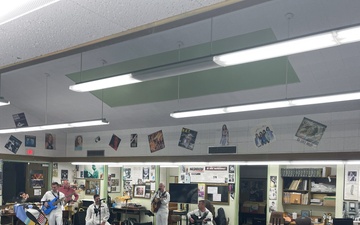 US Pacific Fleet Band performs a clinic for students of Kealakehe High School.