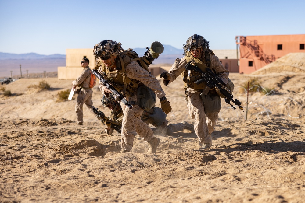 Marines, Sailors with Fox Co., 2nd Bn., 23rd Marines rehearse urban operations