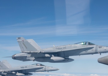 U.S. Marines aerial refuel during Cope North 25
