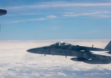 U.S. Marines aerial refuel during Cope North 25