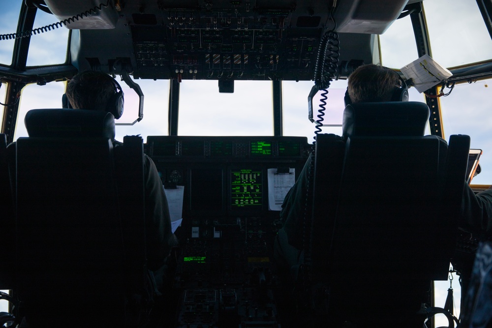 U.S. Marines aerial refuel during Cope North 25