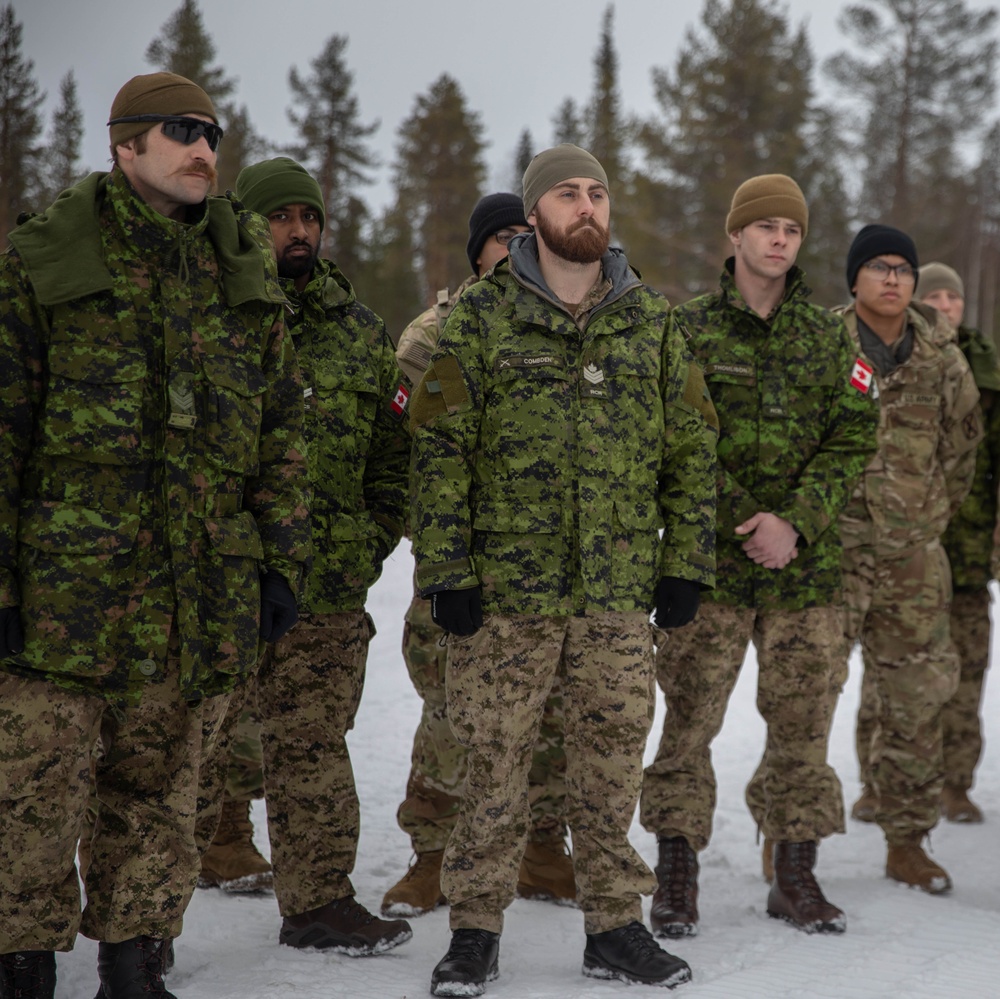 10th Mountain Division and Canadian soldiers participate in drivers training during Arctic Forge 25