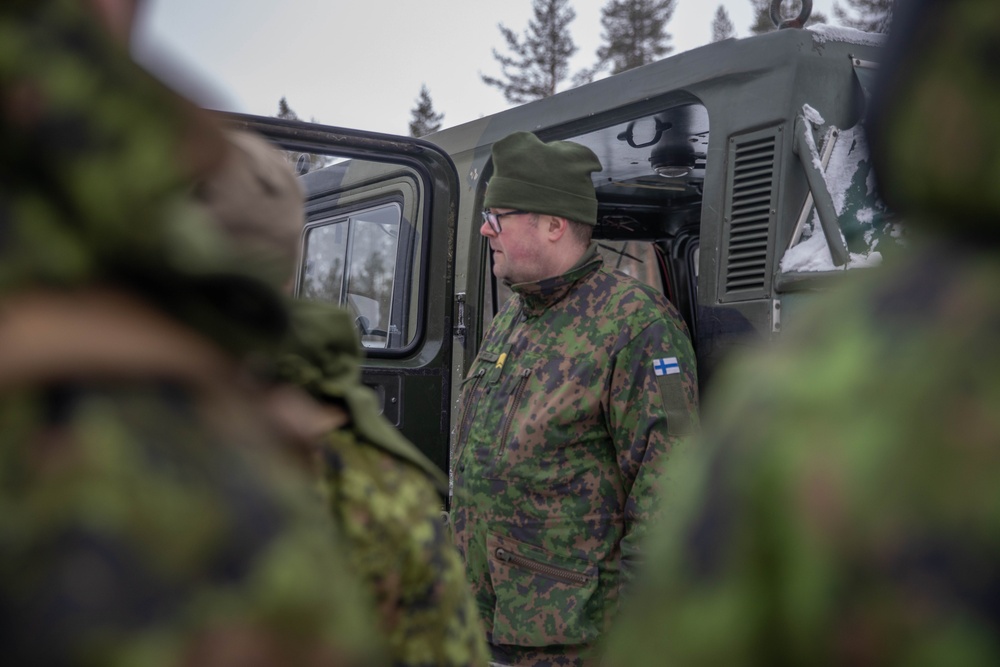 10th Mountain Division and Canadian soldiers participate in drivers training during Arctic Forge 25