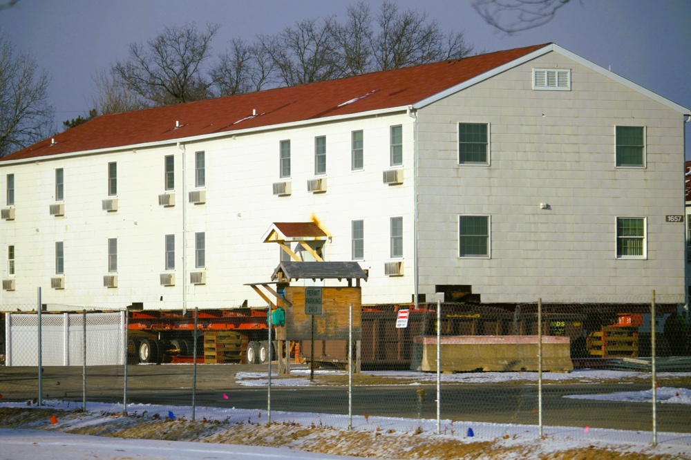 Relocation of World War II-era barracks at Fort McCoy