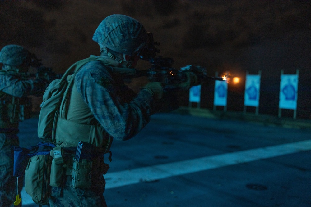 31st MEU | BLT 2/4 conducts Live-Fire Weapons Training aboard US America (LHA 6)