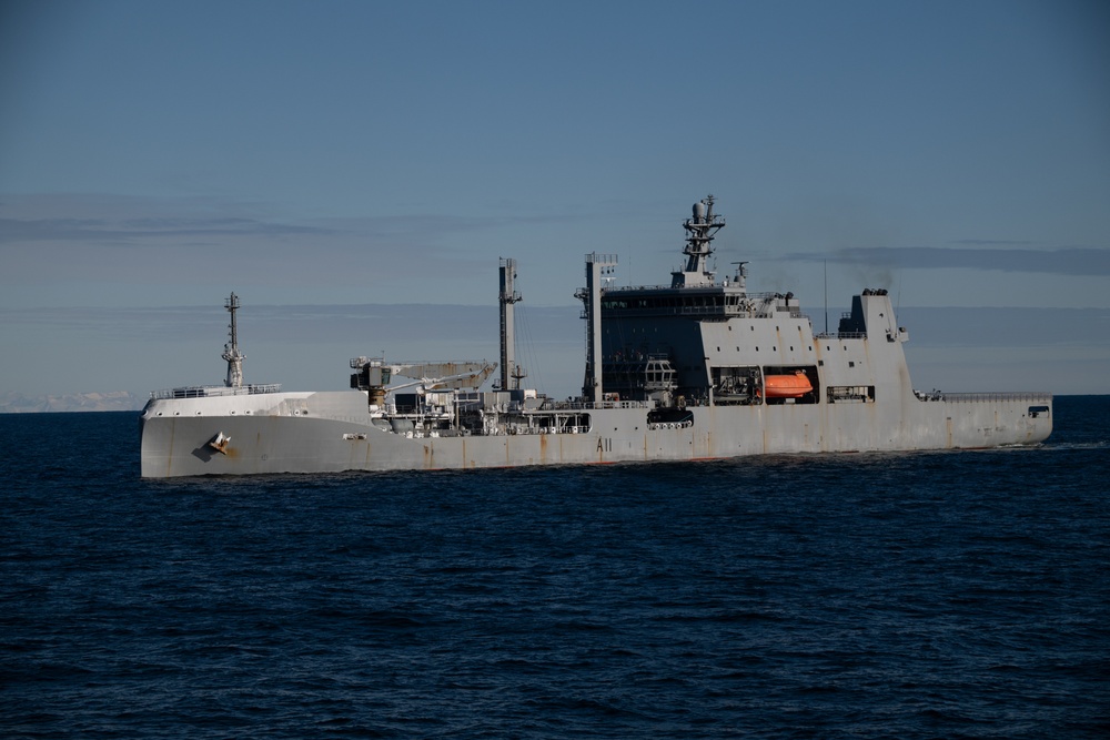 USCGC Polar Star (WAGB 10) conducts crew exchange in McMurdo Sound during Operation Deep Freeze