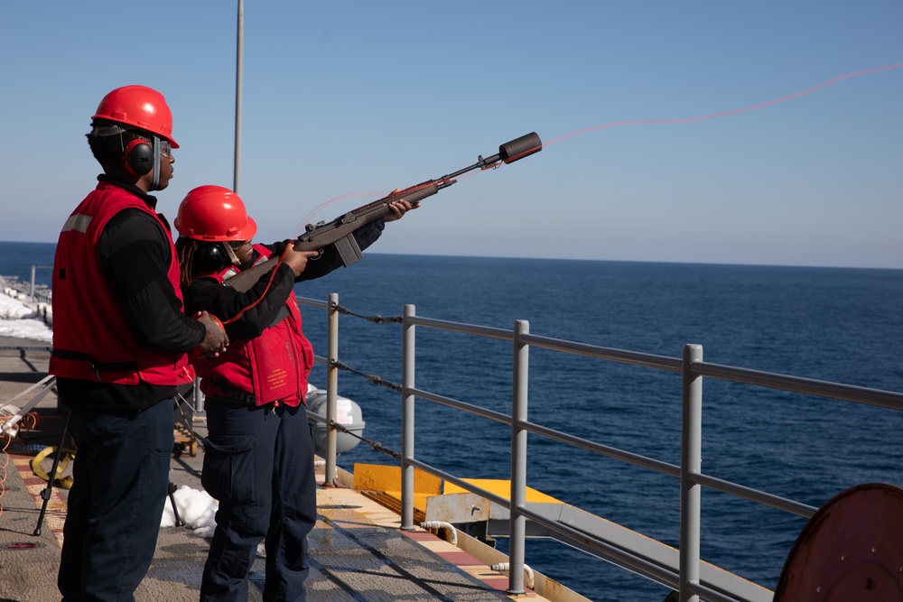 USS Iwo Jima Conducts Fueling At Sea Operations