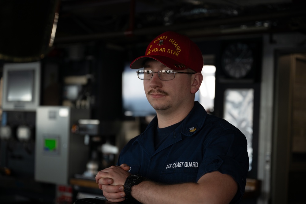 USCGC Polar Star (WAGB 10) conducts crew exchange in McMurdo Sound during Operation Deep Freeze