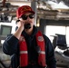 USCGC Polar Star (WAGB 10) conducts crew exchange in McMurdo Sound during Operation Deep Freeze