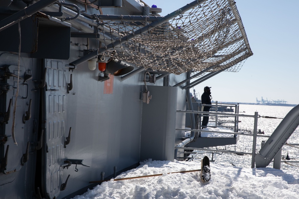 USS Iwo Jima Departs Naval Station Norfolk