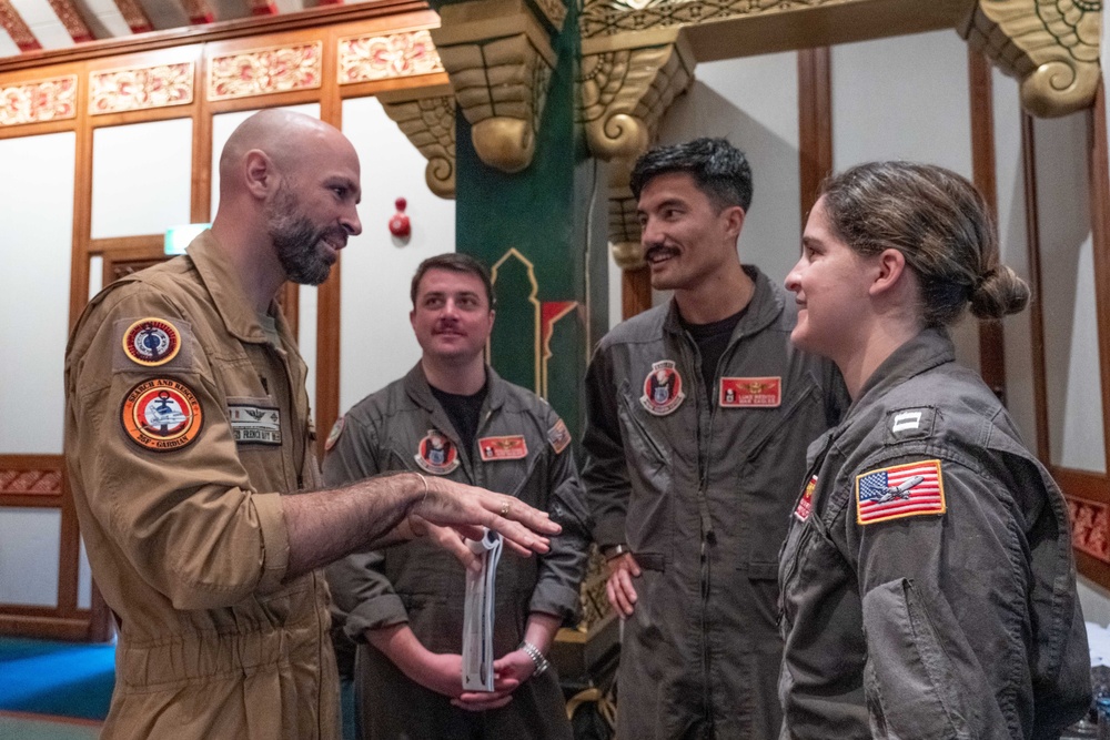 U.S. Navy Sailors participate in Mutilateral Naval Exercise Komodo 2025 presail brief