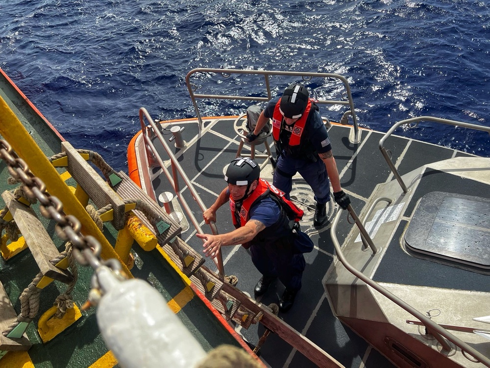 U.S. Coast Guard conducts routine security boarding on tank vessel off Guam